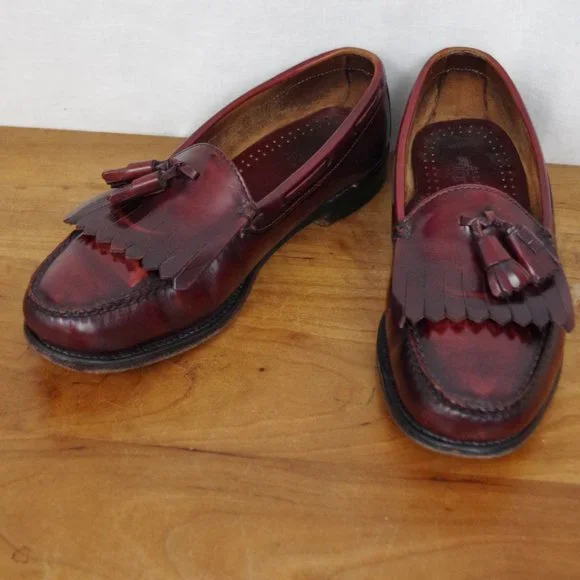 Men's Bass Weejuns Kiltie Tassel Leather Loafer Size 9D - Picture 1 of 9